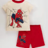 DEFACTO Baby Boy Marvel Spiderman Licensed Crew Neck Rib Pajamas 2 Packs