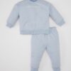 DEFACTO Baby Girl 2-Piece Set Crew Neck Printed Sweatshirt Jogger Sweatpants