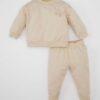 DEFACTO Baby Girl 2-Piece Set Crew Neck Printed Sweatshirt Jogger Sweatpants