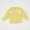DEFACTO Baby Girl Heart Patterned Crew Neck Knitted Sweater