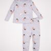 DEFACTO Baby Girl Pajama Set Patterned Long Sleeve Top Elastic Waist Long Bottom
