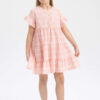 DEFACTO Baby Girls Gingham Short Sleeved Ruffle Dress