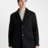 DEFACTO Black Relax Fit Buttoned Pocket Long Cashmere Coat