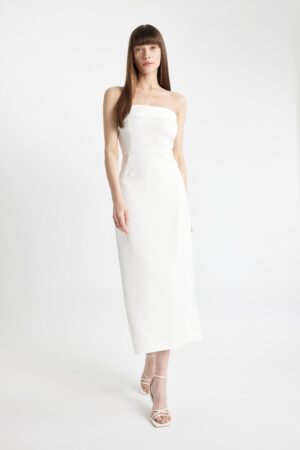 DEFACTO Bodycon Strapless Sleeveless Maxi Dress