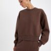 DEFACTO Boxy Fit Crew Neck Thick Fabric Plain Sweatshirt