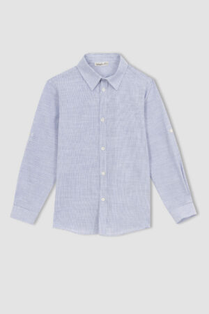 DEFACTO Boy Regular Fit Polo Neck Long Sleeve Shirt