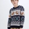 DEFACTO Boy's Crew Neck Christmas Themed Knitwear Sweater