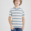 DEFACTO Boys' Crew Neck Striped Short Sleeve T-Shirt