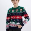 DEFACTO Boy's New Year's Themed Crew Neck Knitted Sweater