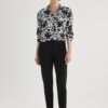 DEFACTO Cigarette Satin Pants Black Normal Waist Basic Straight Elastic Waist Straight Leg