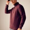 DEFACTO Comfort Regular Fit Casual Pattern Zippered Stand Collar Basic Plain Sweatshirt