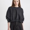 DEFACTO Cool Crop Thick Fabric Wash Faded Effect Basic Sweatshirt