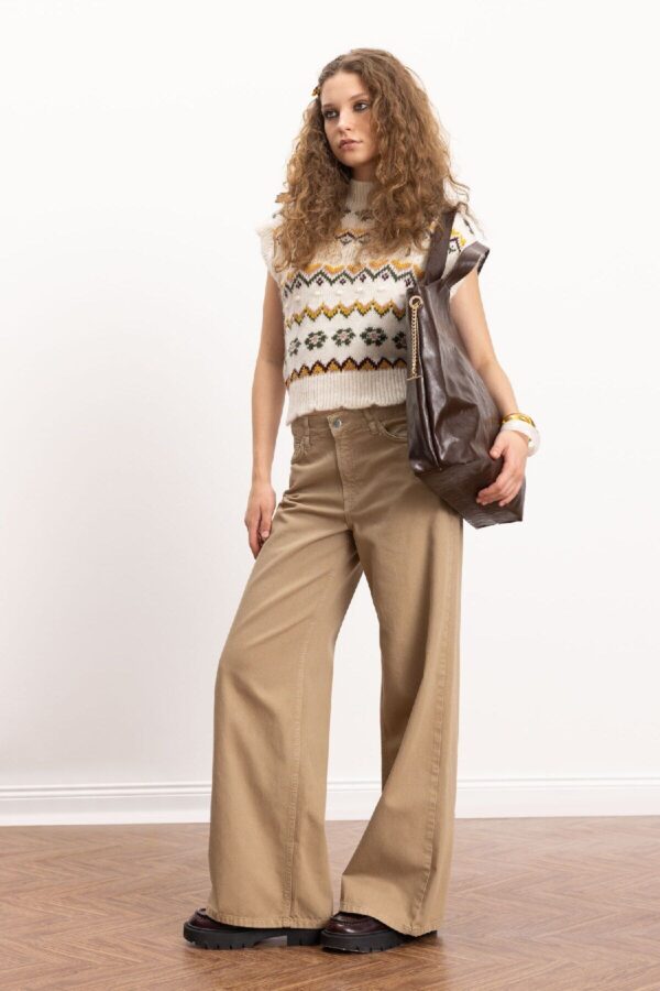 DEFACTO Cool Gabardine Trousers Wide Leg High Waist Wide Leg