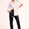 DEFACTO Coool Faux Leather Jogger Pants Elastic Waist Leg Cargo Pocket