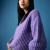 DEFACTO Coool Oversize Wide Pattern Crew Neck Knitwear Sweater