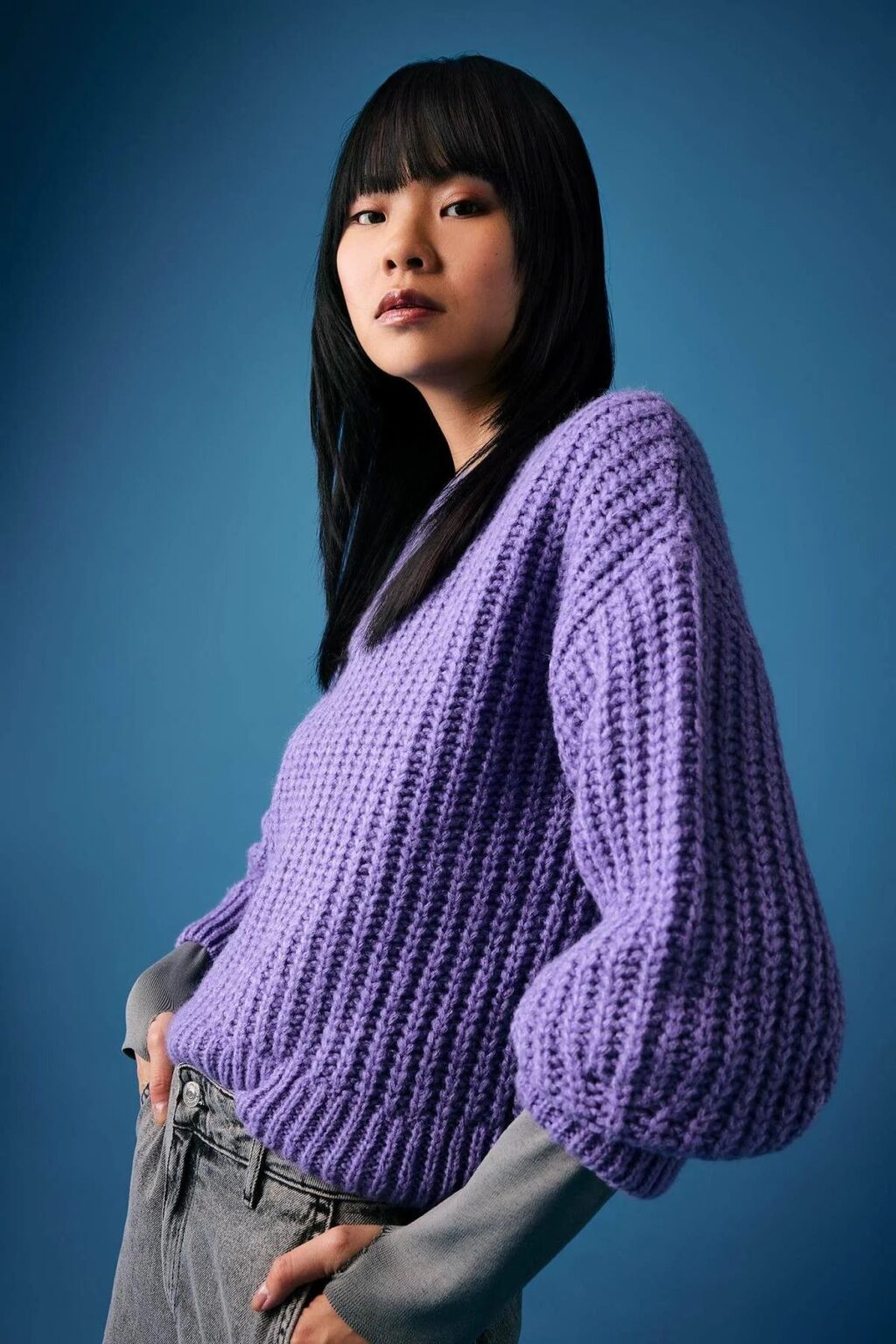DEFACTO Coool Oversize Wide Pattern Crew Neck Knitwear Sweater