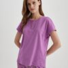 DEFACTO Fall In Love Regular Fit Crew Neck Short Sleeve Casual Pajama Top