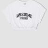DEFACTO Fit Crop Crew Neck Printed Sports Short Sleeve T-Shirt