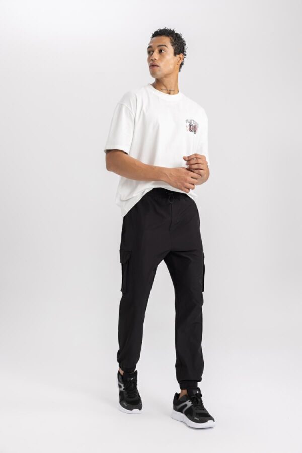 DEFACTO Fit Sports Jogger Sweatpants Standard Fit Cargo Pocket Woven Waist Elastic Leg
