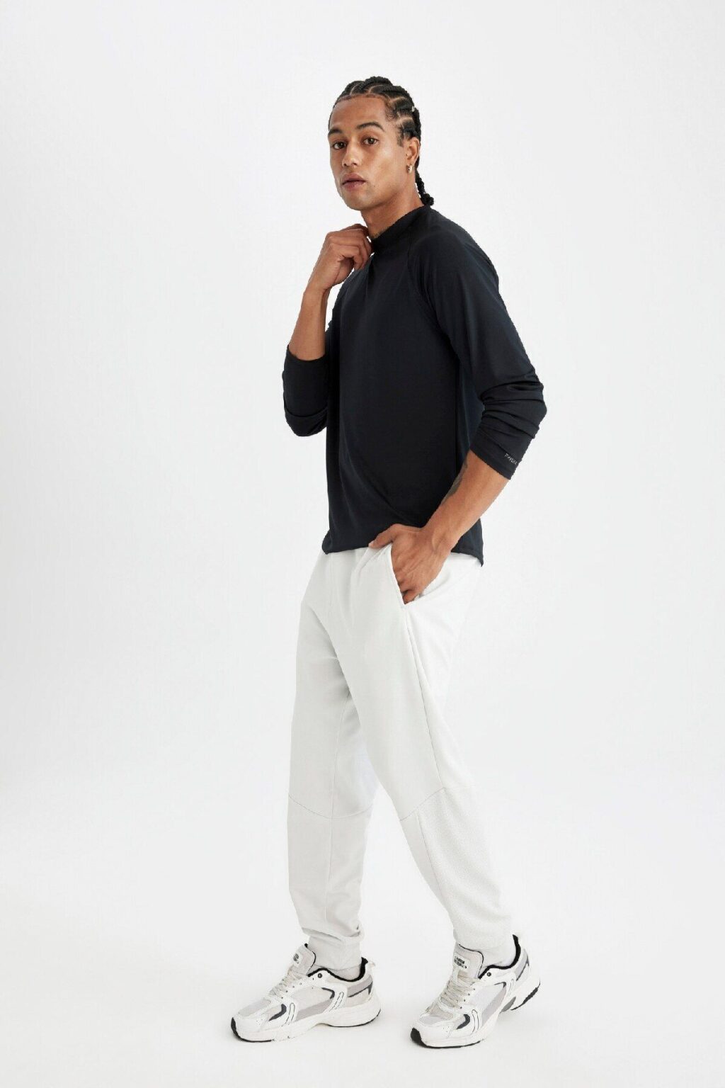 DEFACTO Fit Sports Jogger Sweatpants Standard Fit Elastic Waist Leg Pocket
