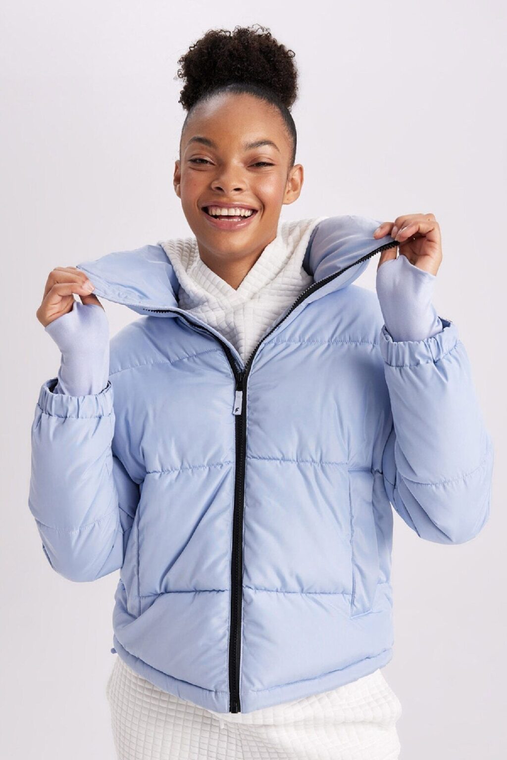 DEFACTO Fit Water Repellent Puffer Jacket Stand Collar Zippered Pocket