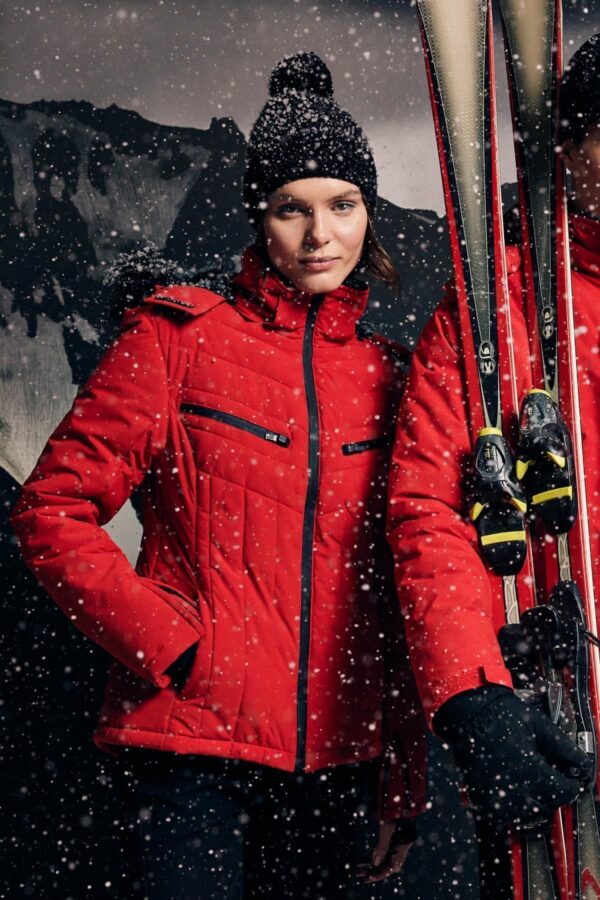 DEFACTO Fit Water Repellent Ski Jacket Slim Fit Hooded Zippered Hand Protection Pocket Waterproof