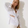 DEFACTO Fitted Long Sleeve Cut Out Poplin Shirt