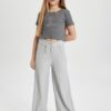 DEFACTO Girl 2-Piece Set Crew Neck Printed Short Sleeve T-Shirt Pants
