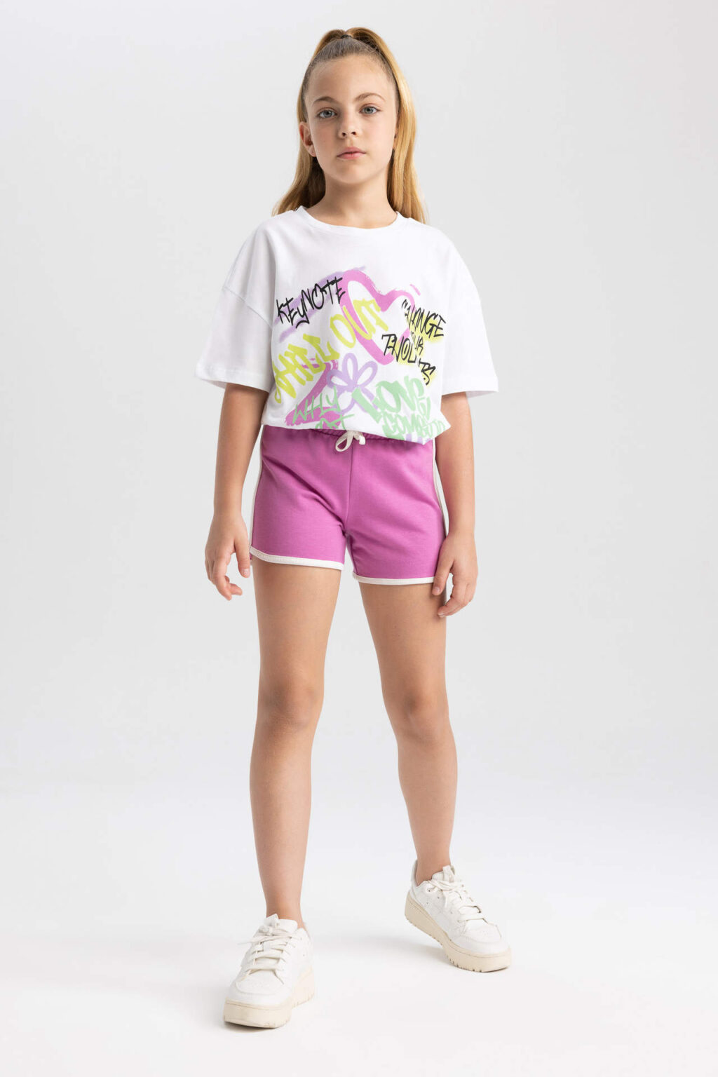 DEFACTO Girl Sweatshirt Fabric Shorts