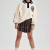 DEFACTO Girl's Checked Pleated Skirt