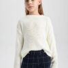 DEFACTO Girls Crew Neck Basic Sweater