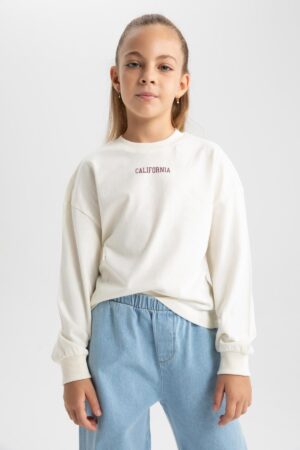 DEFACTO Girls Crew Neck Long Sleeve T-Shirt