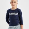 DEFACTO Girls Crew Neck Text Printed Ribbed Camisole Long Sleeve School T-Shirt