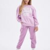 DEFACTO Girls Elastic Waist Leg Pocket Jogger School Sweatpants