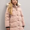 DEFACTO Girls Hooded Detachable Hood Faux Fur Zipper Snap Closure Long Coat Parka