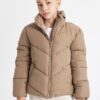 DEFACTO Girls Water Repellent Fleece Lined Puffer Jacket