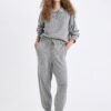 DEFACTO Jogger Knitted Pants Pocket Basic Straight Waist Elastic Laced