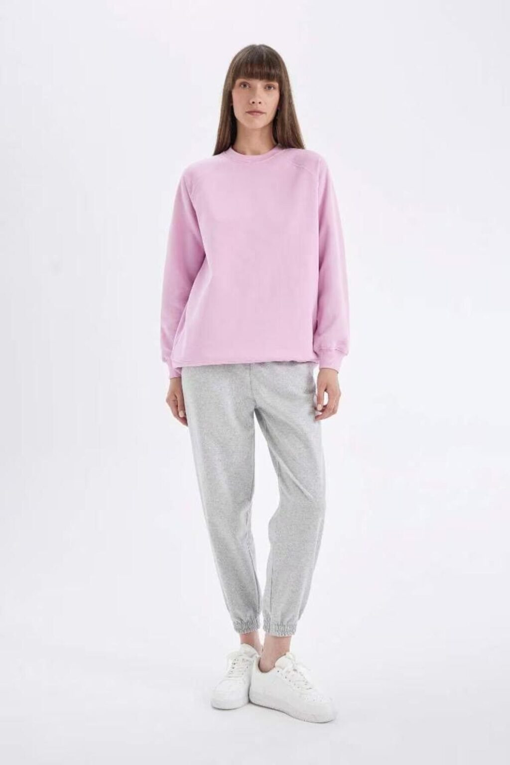 DEFACTO Jogger Sweatpants Basic Plain High Waist Elastic Leg Pocket