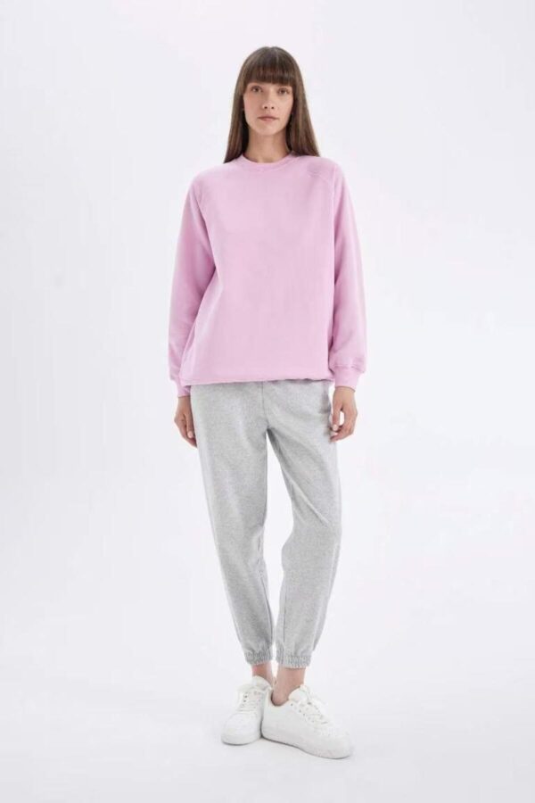 DEFACTO Jogger Sweatpants Basic Plain High Waist Elastic Leg Pocket