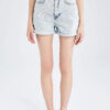 DEFACTO Mom Fit Jean High waist Folded Leg Short