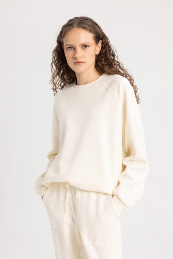 DEFACTO Oversize Fit Crew Neck Thick Basic Sweatshirt