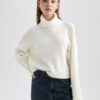 DEFACTO Oversize Wide Pattern Turtleneck Knitwear Sweater