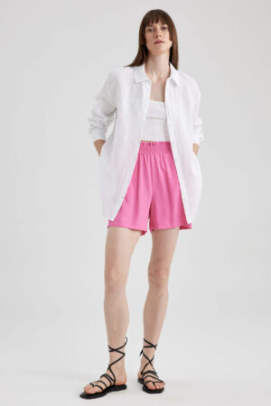 DEFACTO Paperbag Fit Viscose High waist Wide Leg Short