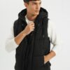 DEFACTO Puffer Vest Hooded Zippered Snap Pocket