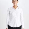 DEFACTO Regular Fit Bengaline Woven Long Sleeve Basic White Shirt