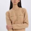 DEFACTO Regular Fit Crew Neck Basic Plain Gold Metal Buttoned Knitwear Cardigan