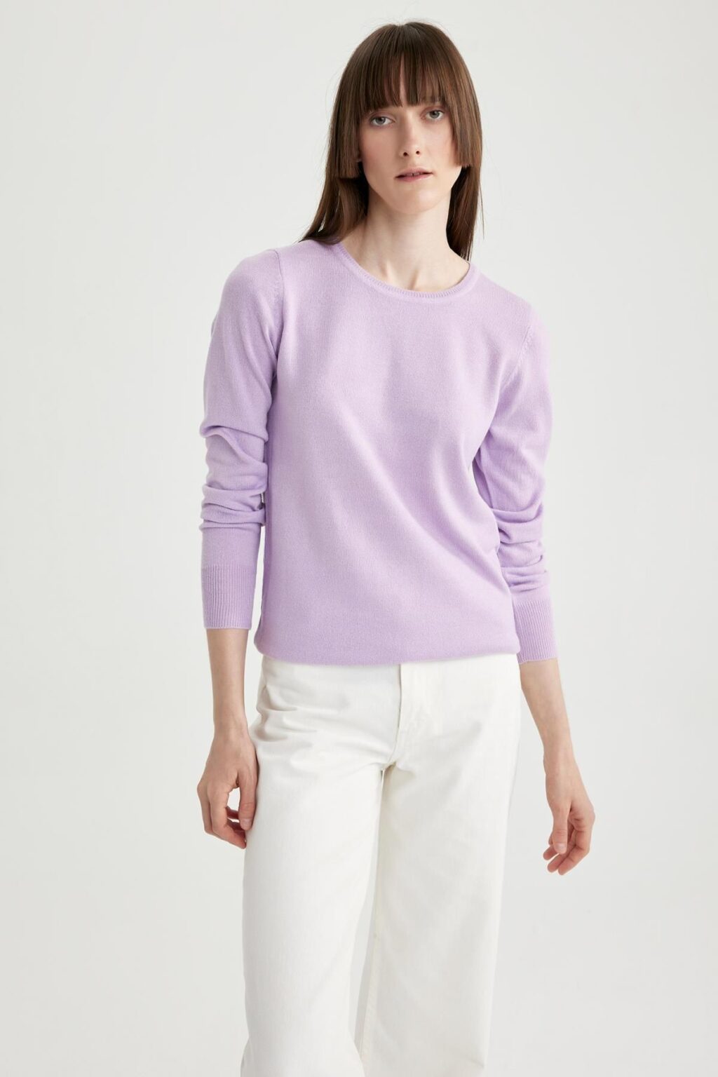 DEFACTO Regular Fit Crew Neck Basic Plain Knitwear Sweater