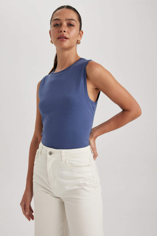 DEFACTO Regular Fit Crew Neck Combed Tank Top