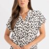 DEFACTO Regular Fit Crew Neck Patterned Short Sleeve Shirt