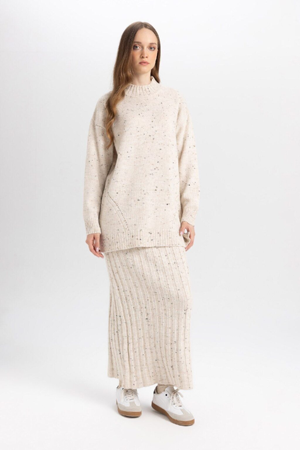 DEFACTO Regular Fit Flexible Waisted Basic Plain Maxi Knitwear Skirt